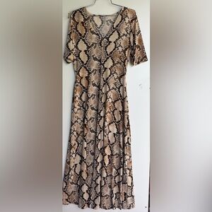 Preston & York Snake Print Dress in Black and Cream | Size small